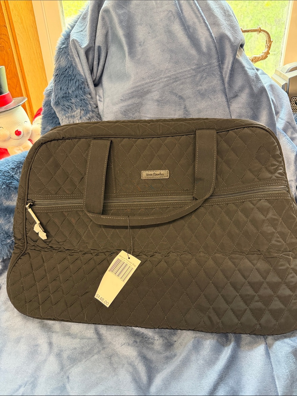 Vera Bradley Black Quilted Duffel Bag